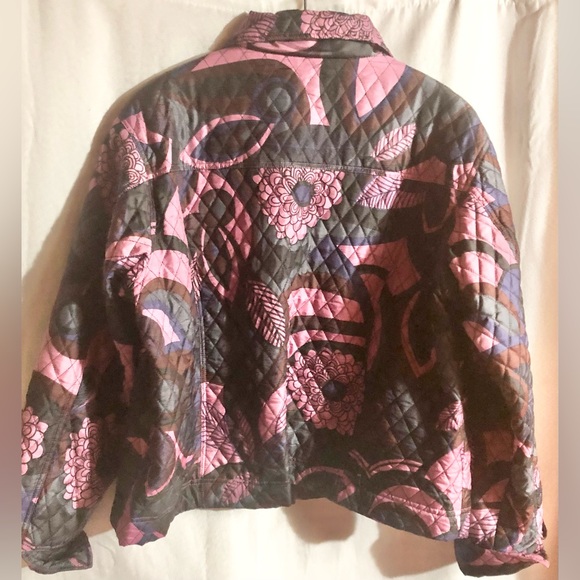 Silk-land Jacket Sz XL Silk Purple Button Down Trucker Quilted Warm Winter - Picture 4 of 15